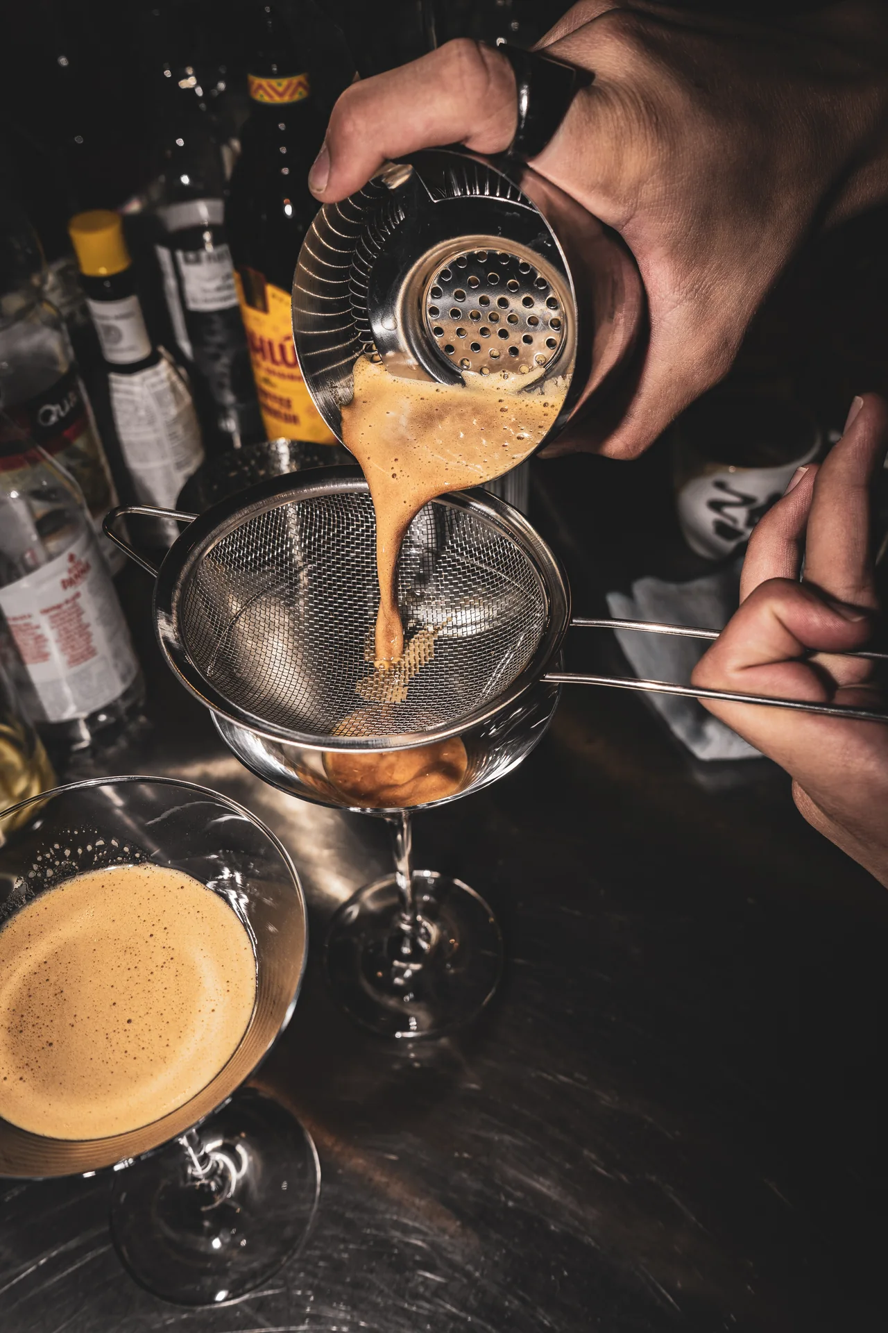 La préparation de cocktails au bar